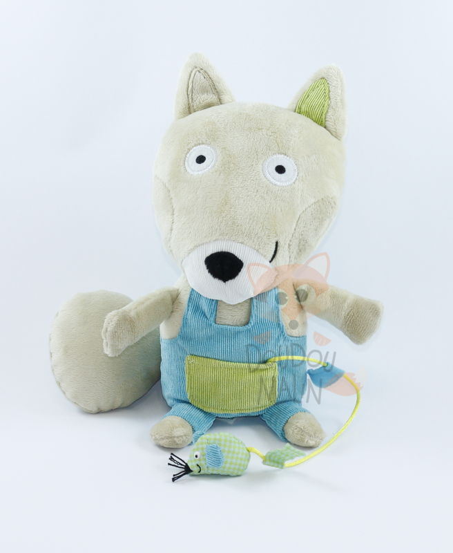 Oxybul soft toy wolf blue green mouse 